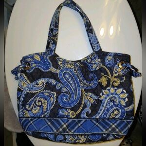 Vera Bradley Blue paisley & plaid small hand bag